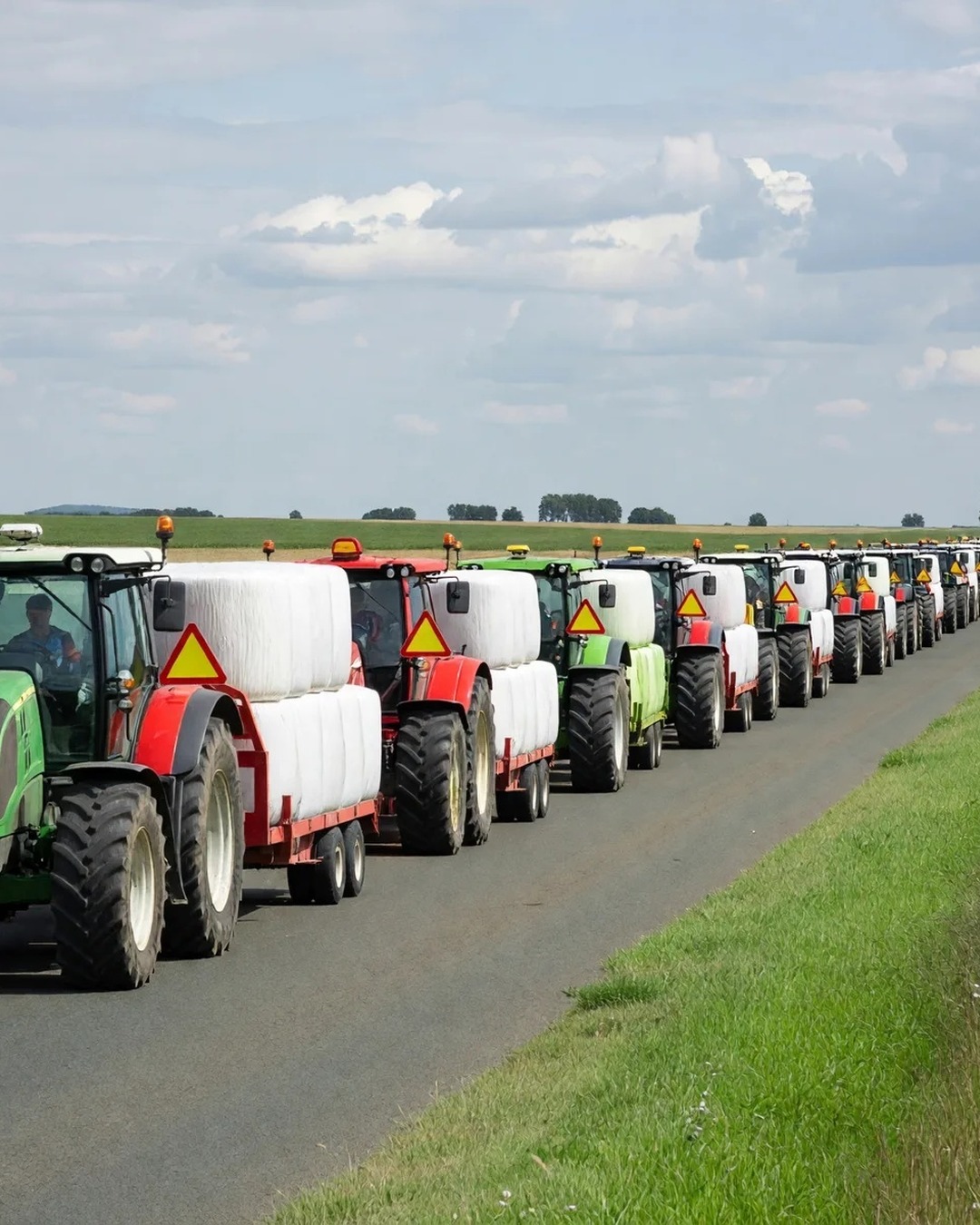 Leurs bêtes n'avaient plus rien à manger. Vingt tracteurs leur ont apporté 350 tonnes de paille