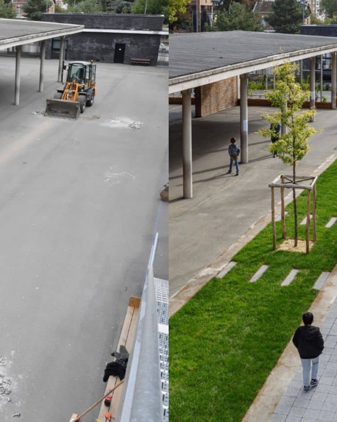 On a goudronné les cours d'école pendant cinquante ans. Lille fait l'inverse, et gagne 4 à 5°C de fraîcheur
