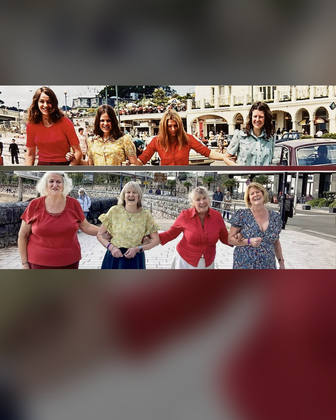 Quatre amies refont leur photo de vacances de 1972