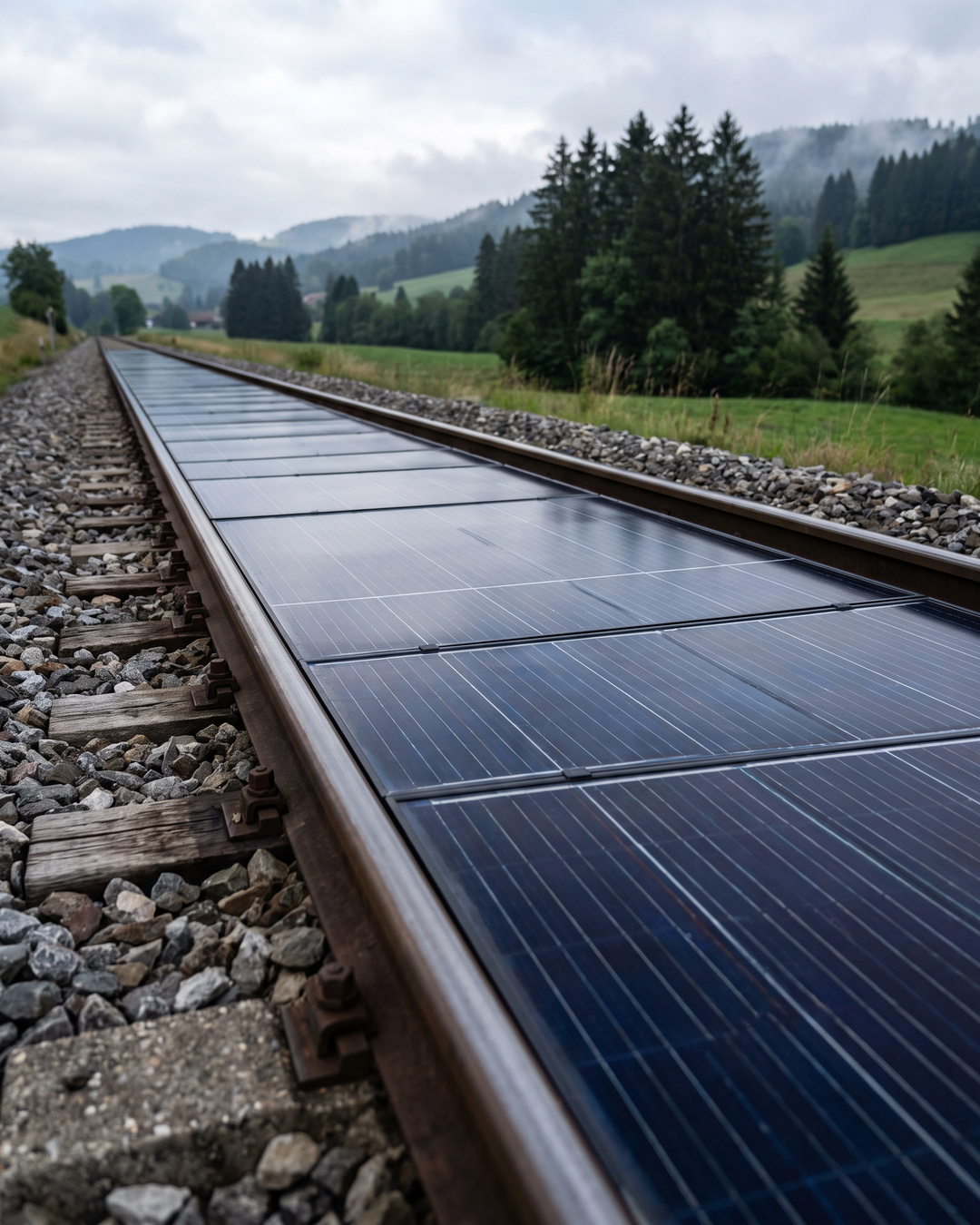 Ils ont glissé des panneaux solaires entre les rails du train. Onze mille trains sont passés dessus sans rien casser